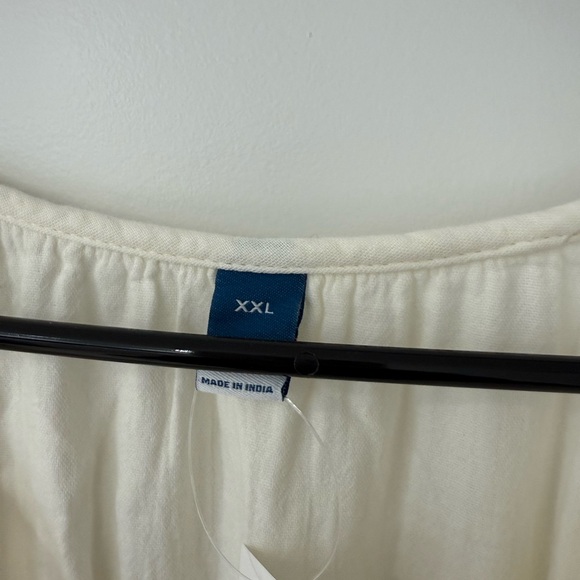 Old Navy Fit & Flare Crinkle Gauze Maxi Dress - Cream - Picture 3 of 4